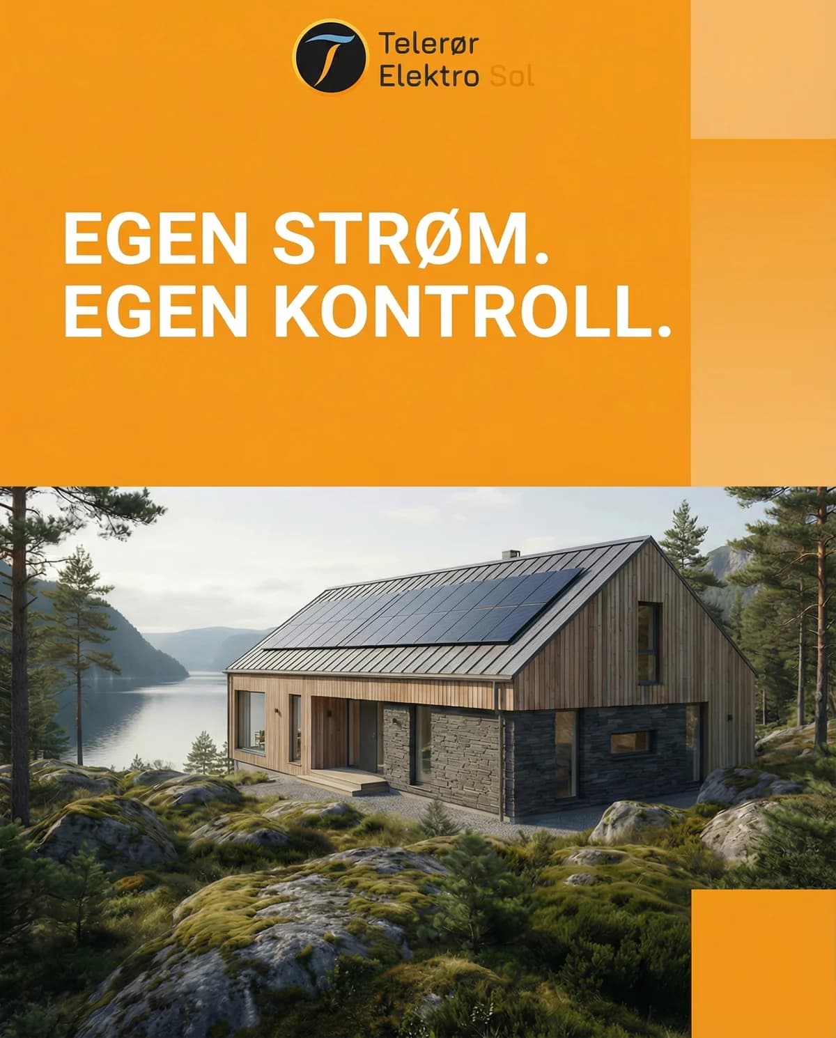 Annonse for Telerør Elektro Sol: «Egen strøm. Egen kontroll.»